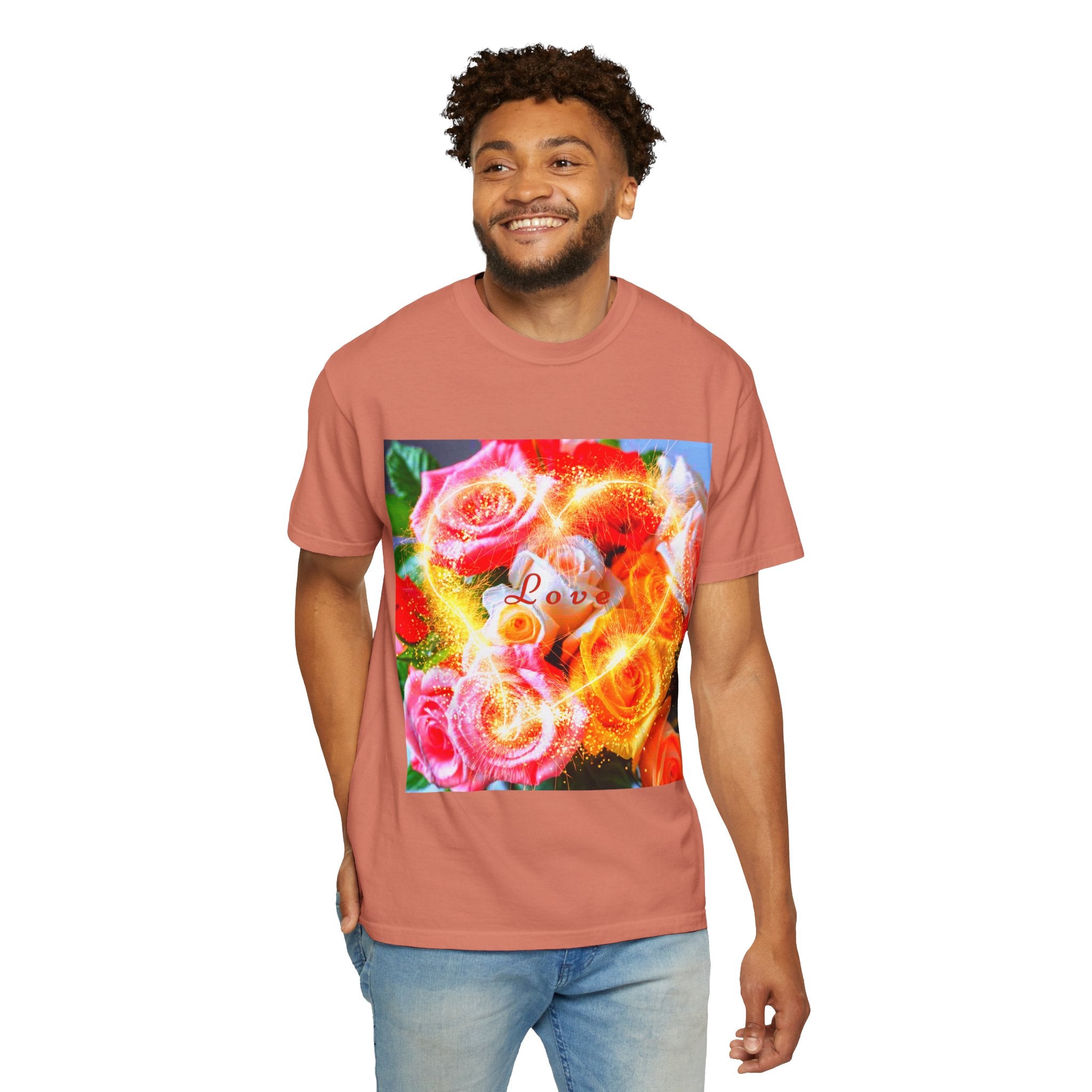 Floral Love Men's Garment-Dyed T-shirt