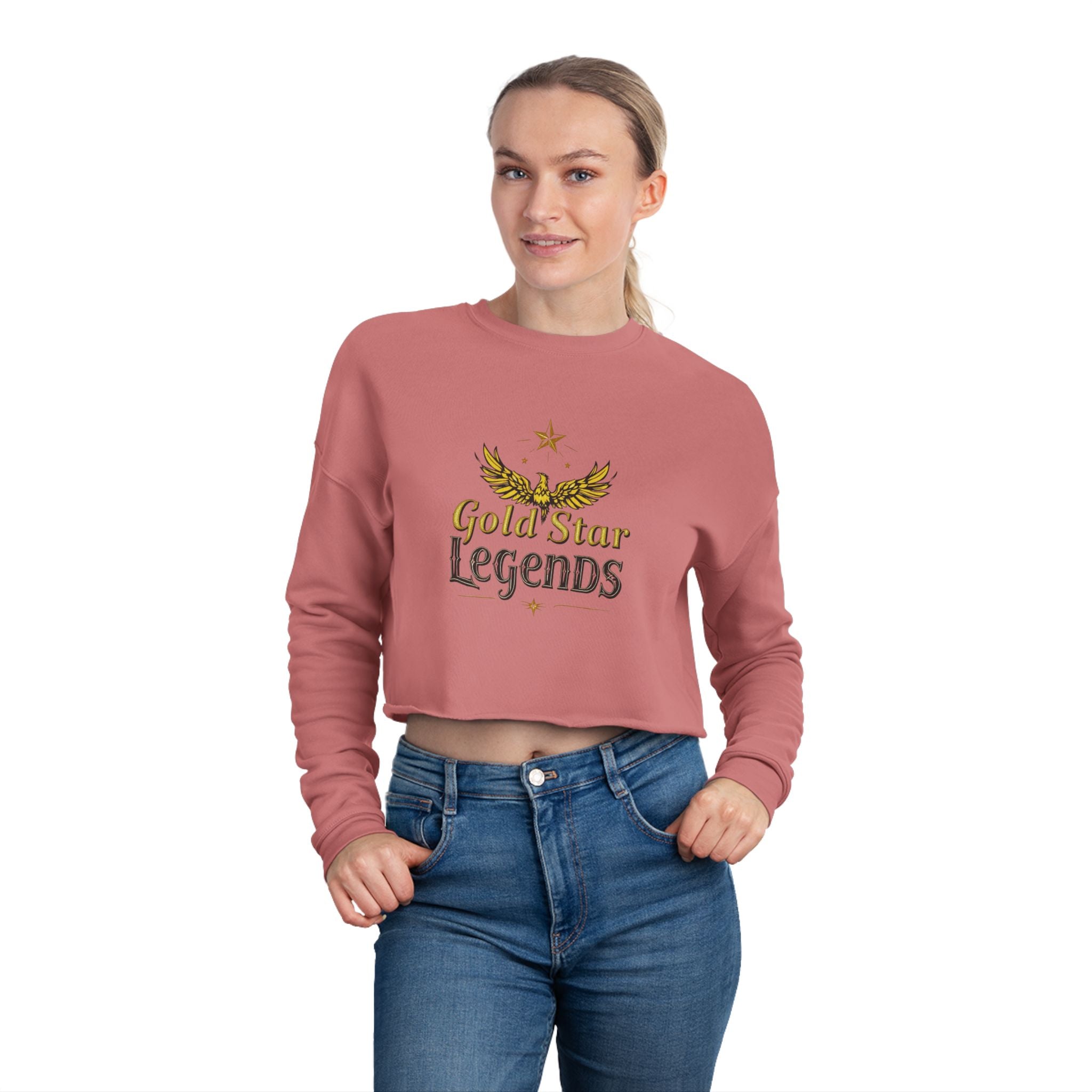 Women's Cropped Sweatshirt Gold Star Legends