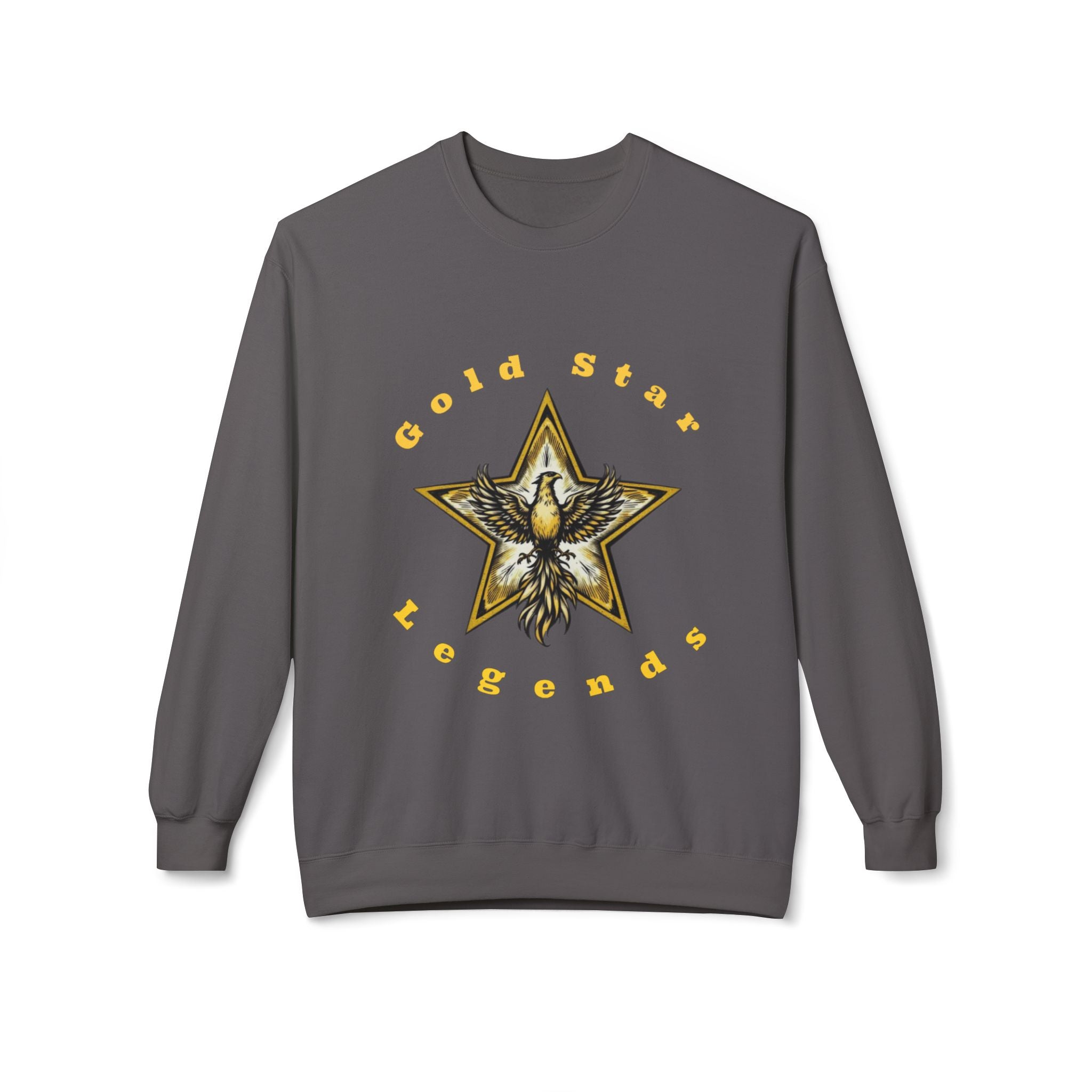 Gold Star Legends Men's Midweight Soft style Fleece Crewneck Sweatshirt