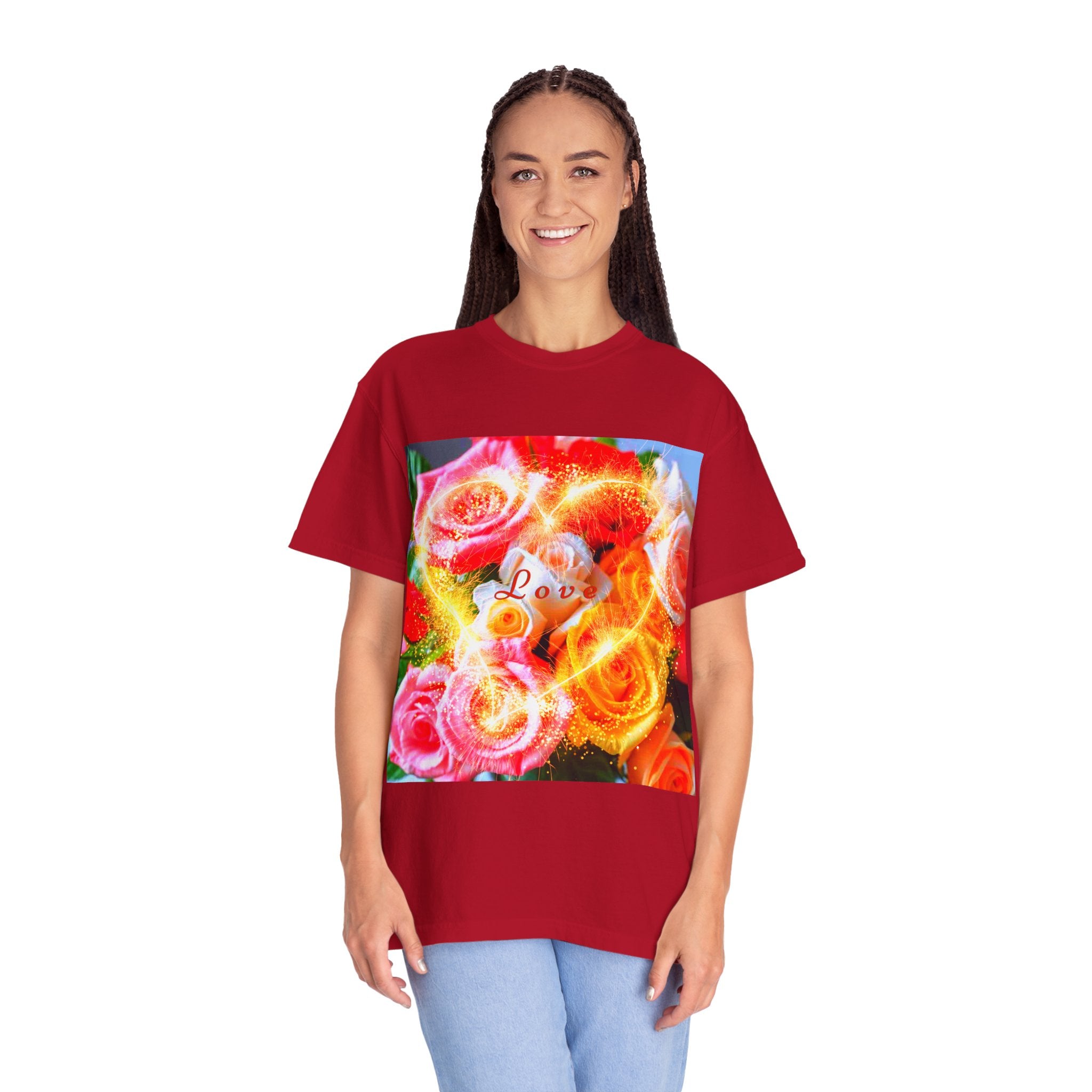 Floral Love Men's Garment-Dyed T-shirt