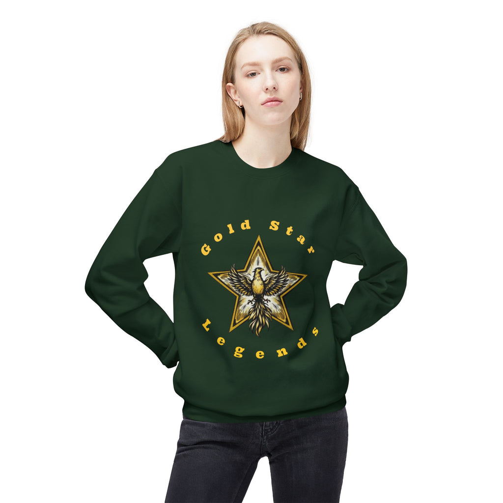 Gold Star Legends Men's Midweight Soft style Fleece Crewneck Sweatshirt
