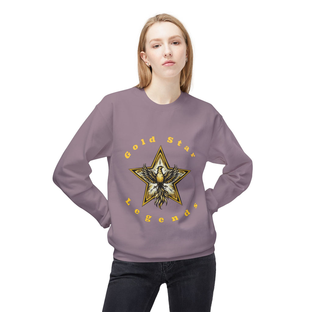 Gold Star Legends Men's Midweight Soft style Fleece Crewneck Sweatshirt
