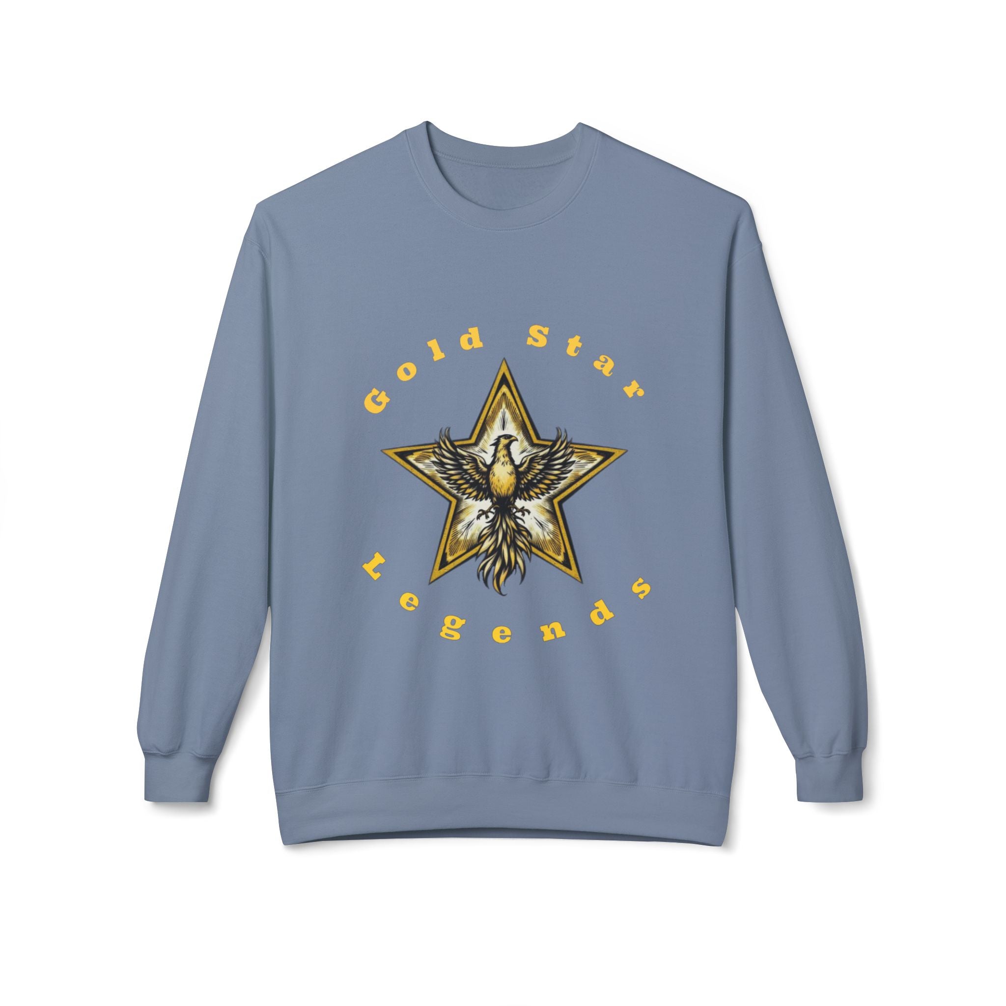 Gold Star Legends Men's Midweight Soft style Fleece Crewneck Sweatshirt