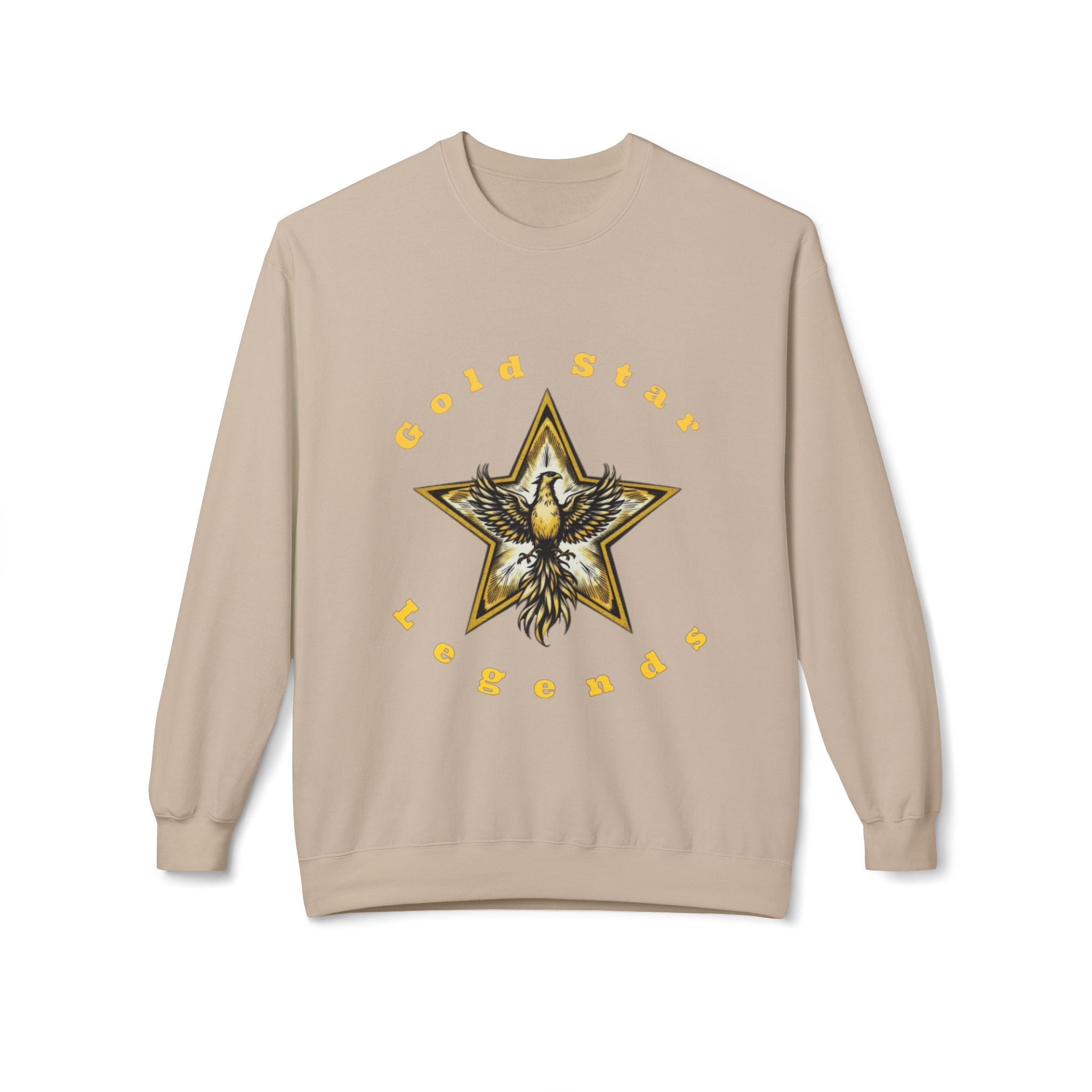 Gold Star Legends Men's Midweight Soft style Fleece Crewneck Sweatshirt