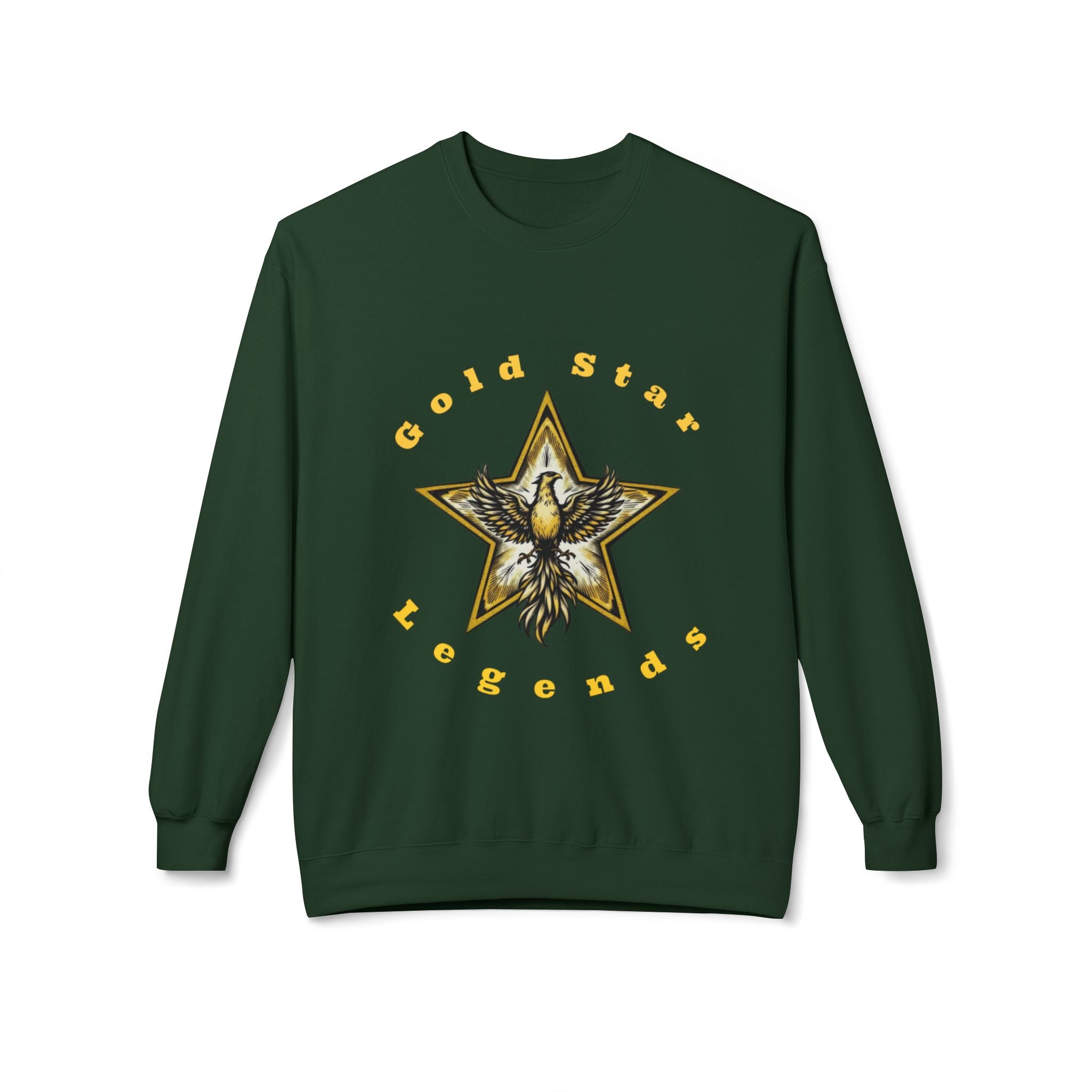 Gold Star Legends Men's Midweight Soft style Fleece Crewneck Sweatshirt