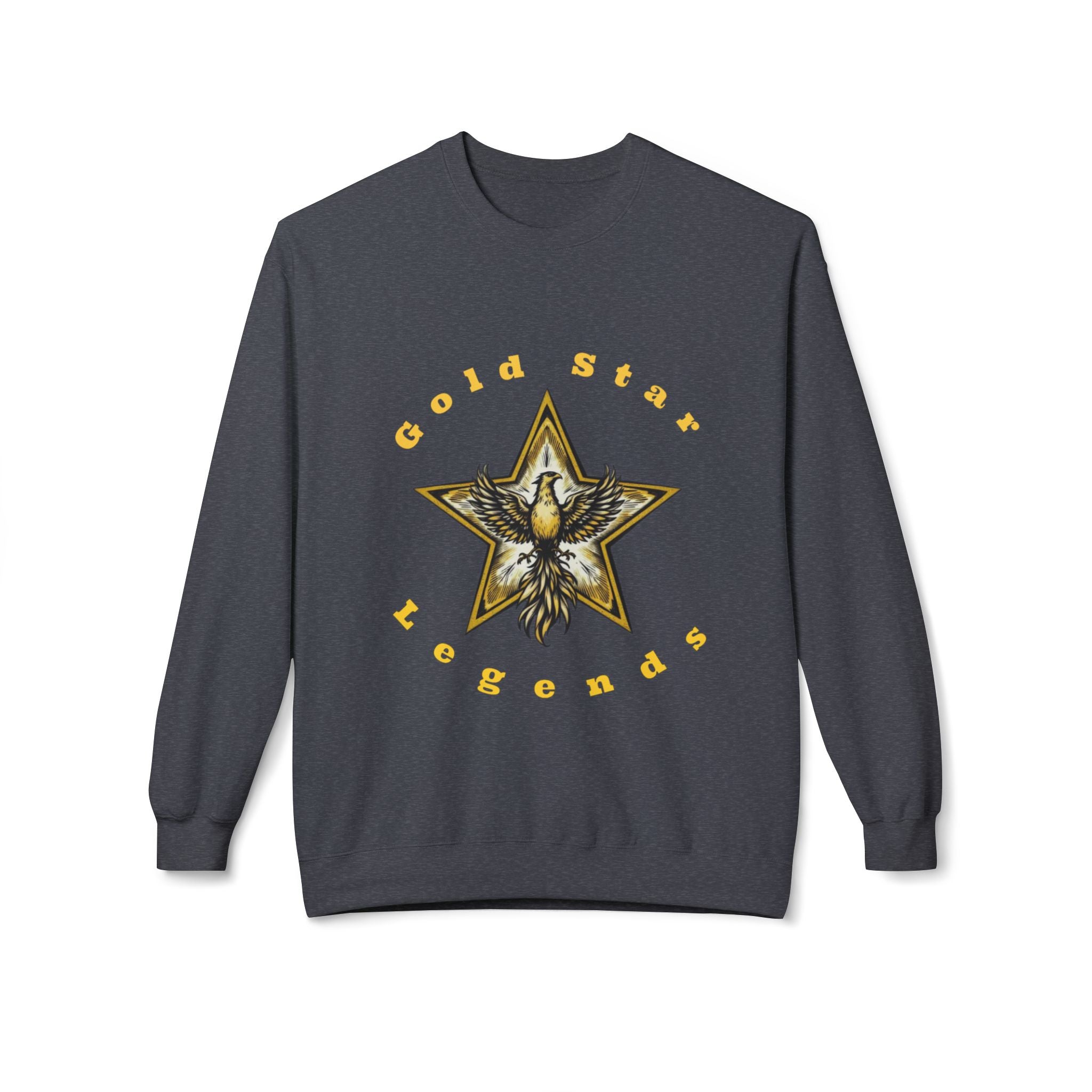 Gold Star Legends Men's Midweight Soft style Fleece Crewneck Sweatshirt