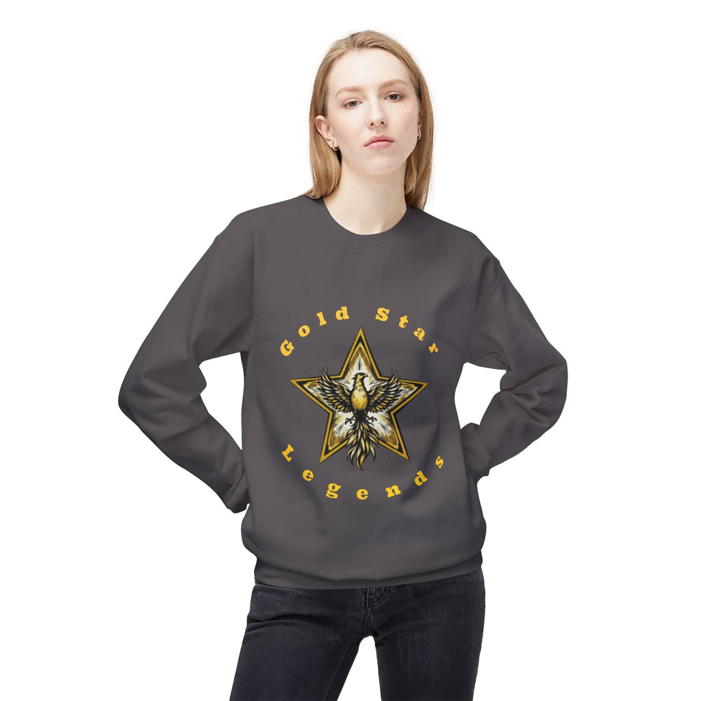 Gold Star Legends Men's Midweight Soft style Fleece Crewneck Sweatshirt