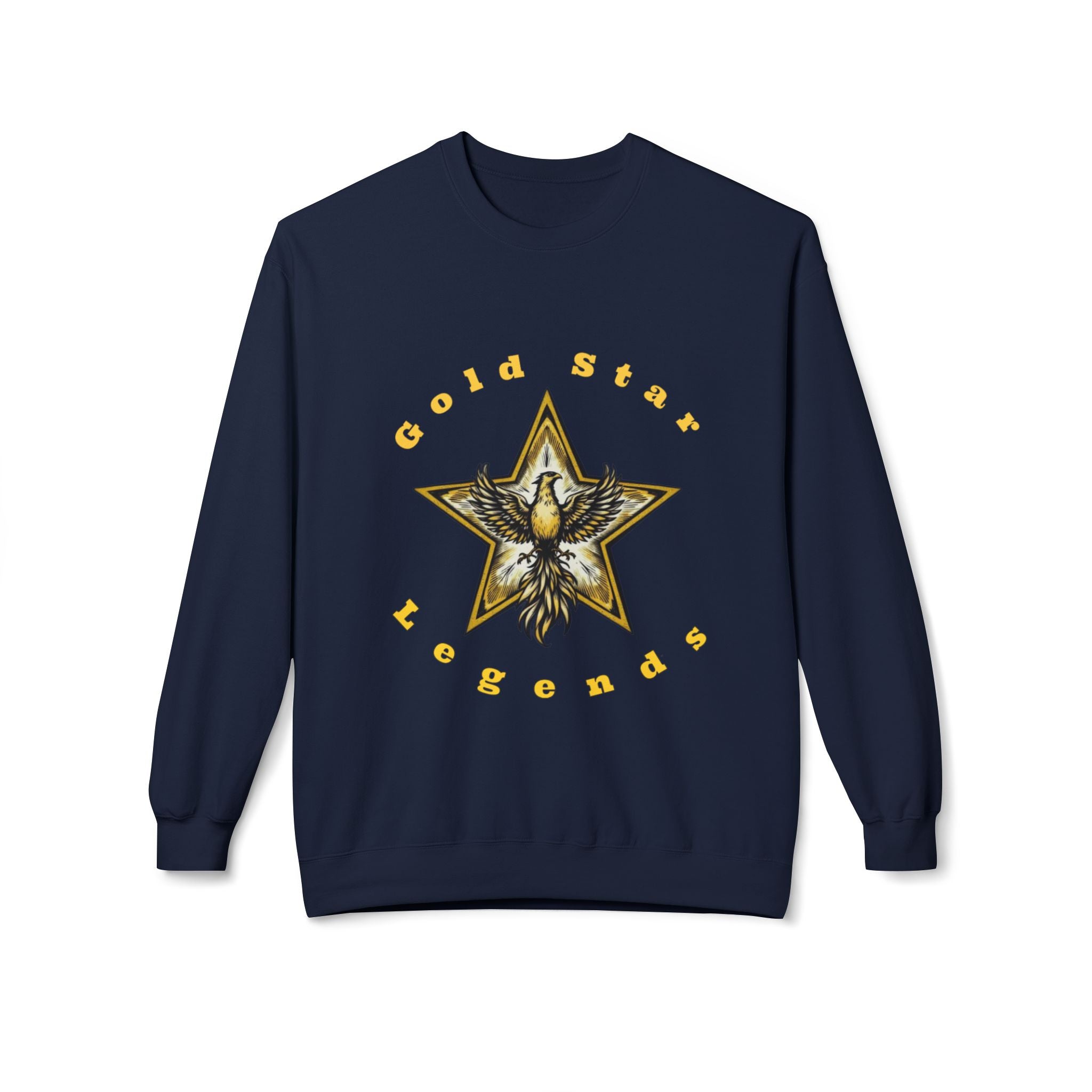 Gold Star Legends Men's Midweight Soft style Fleece Crewneck Sweatshirt