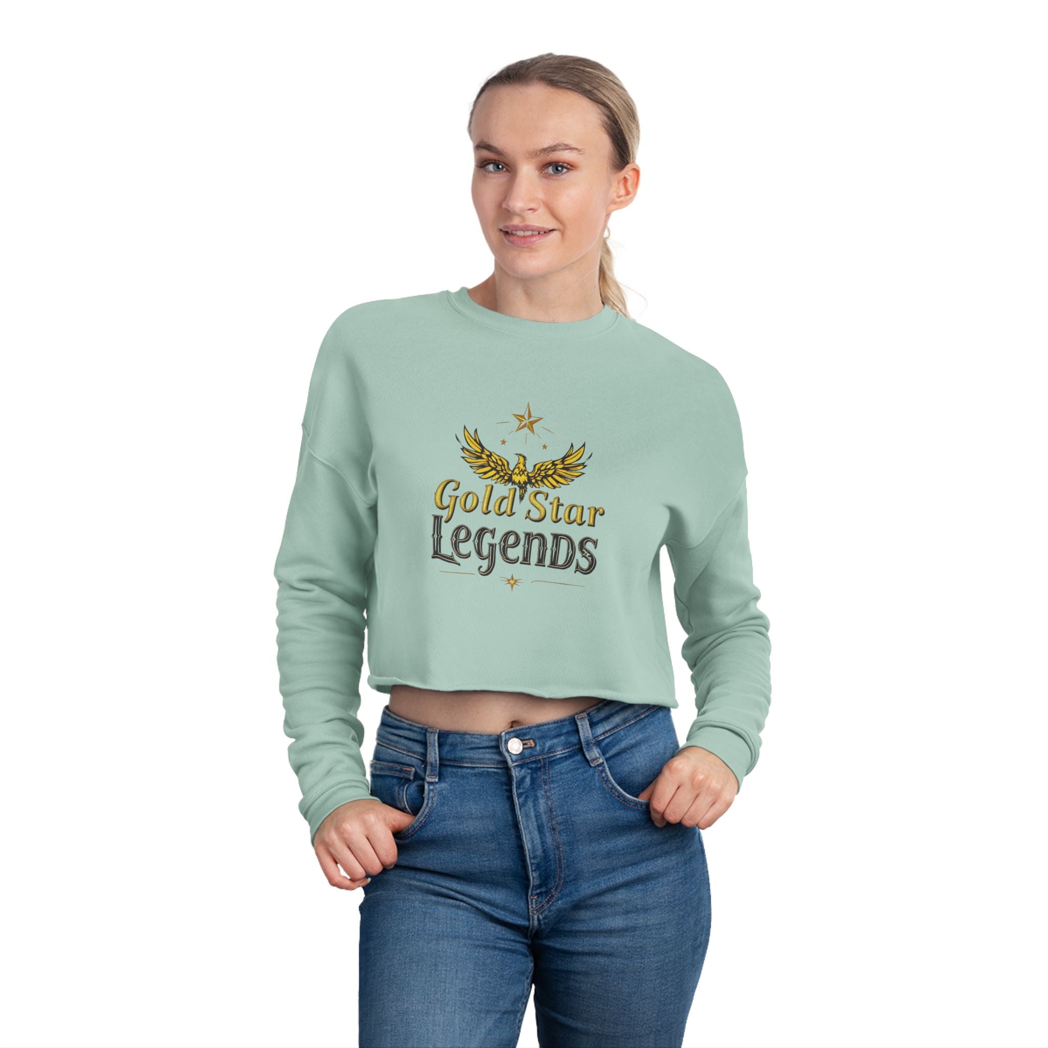 Women's Cropped Sweatshirt Gold Star Legends