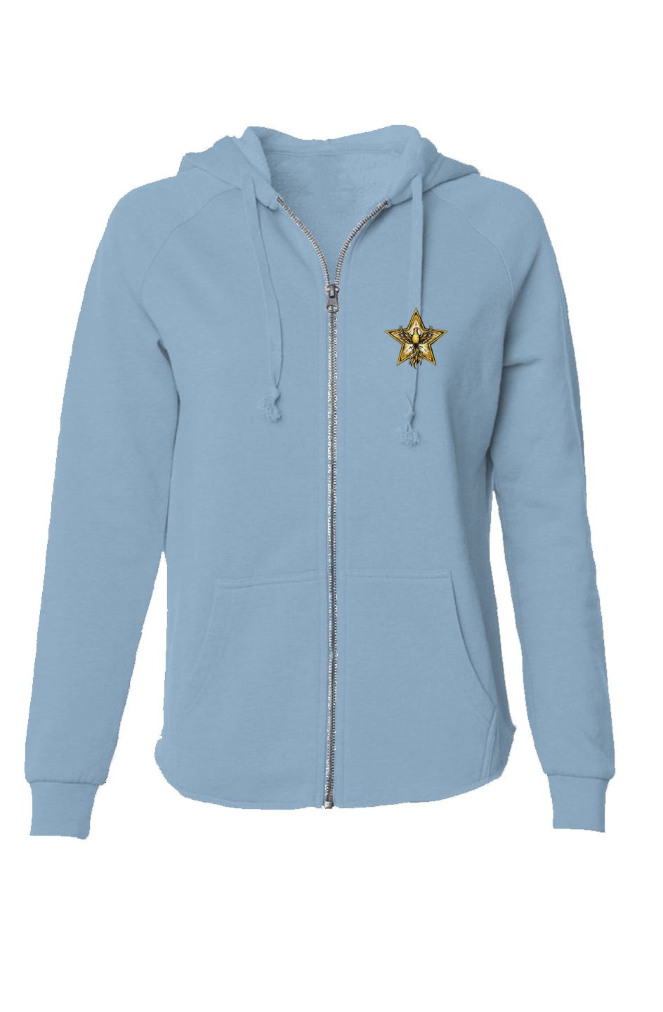 Womens Lightweight Wash Zip Hoodie