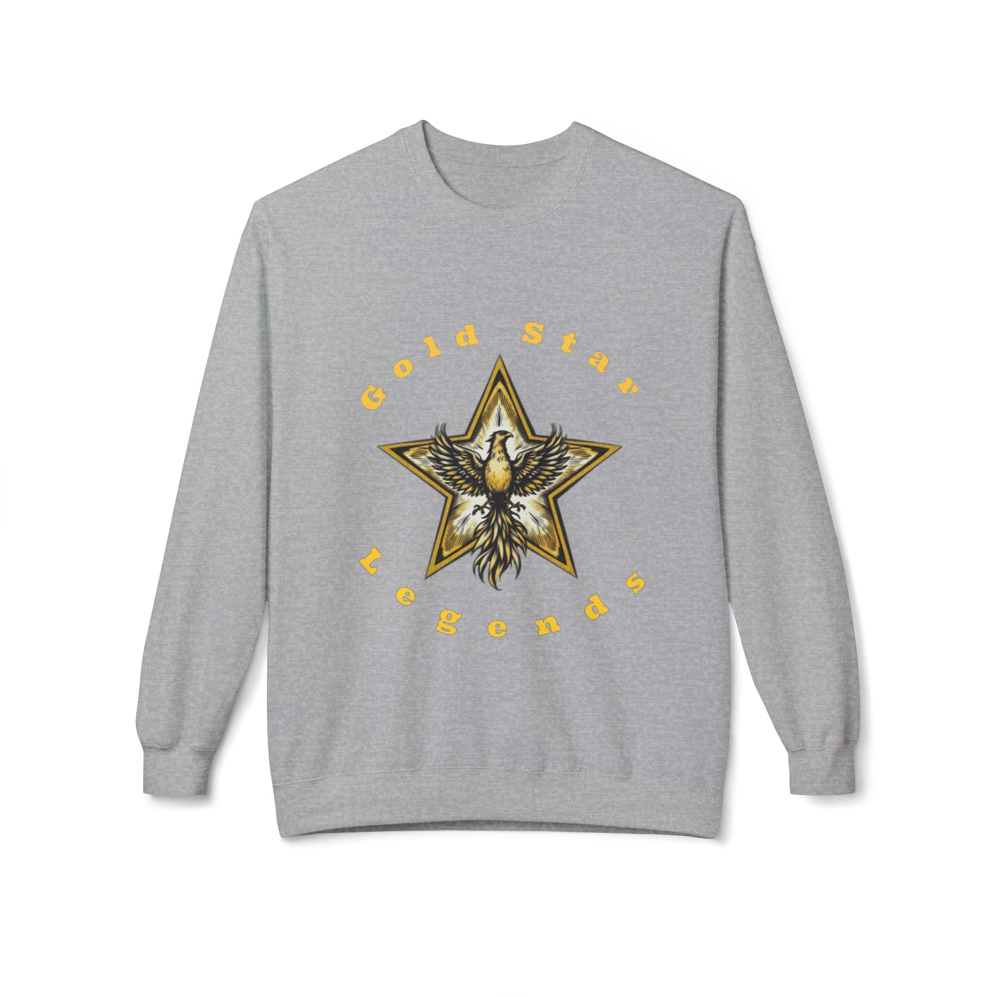 Gold Star Legends Men's Midweight Soft style Fleece Crewneck Sweatshirt