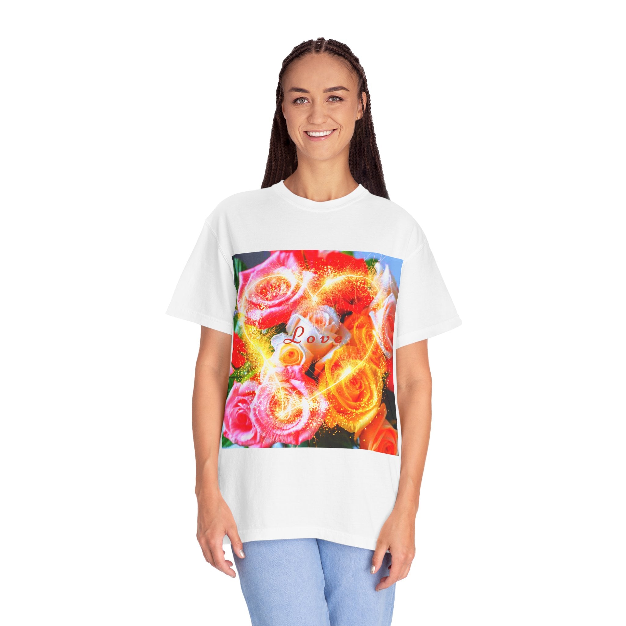 Floral Love Men's Garment-Dyed T-shirt