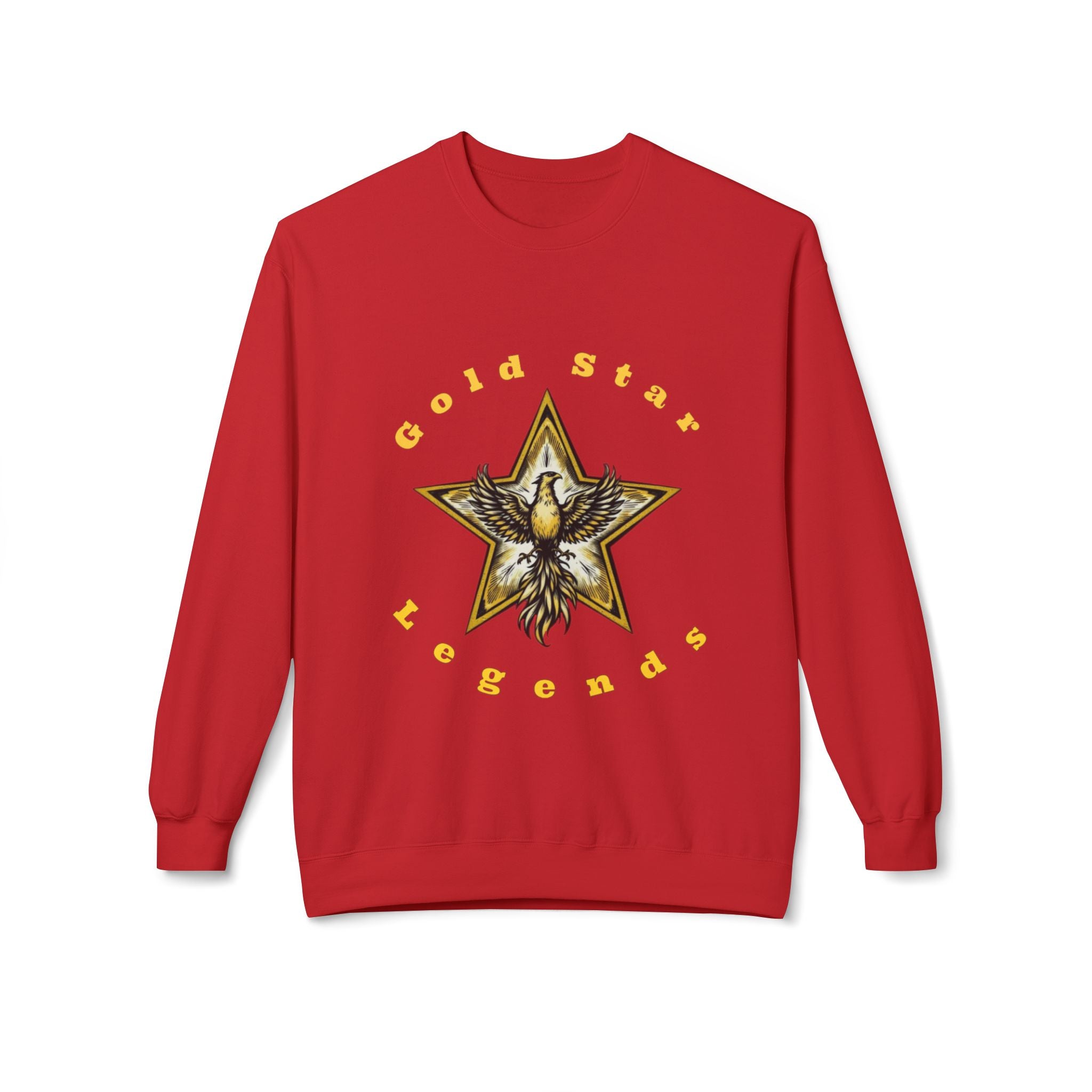 Gold Star Legends Men's Midweight Soft style Fleece Crewneck Sweatshirt