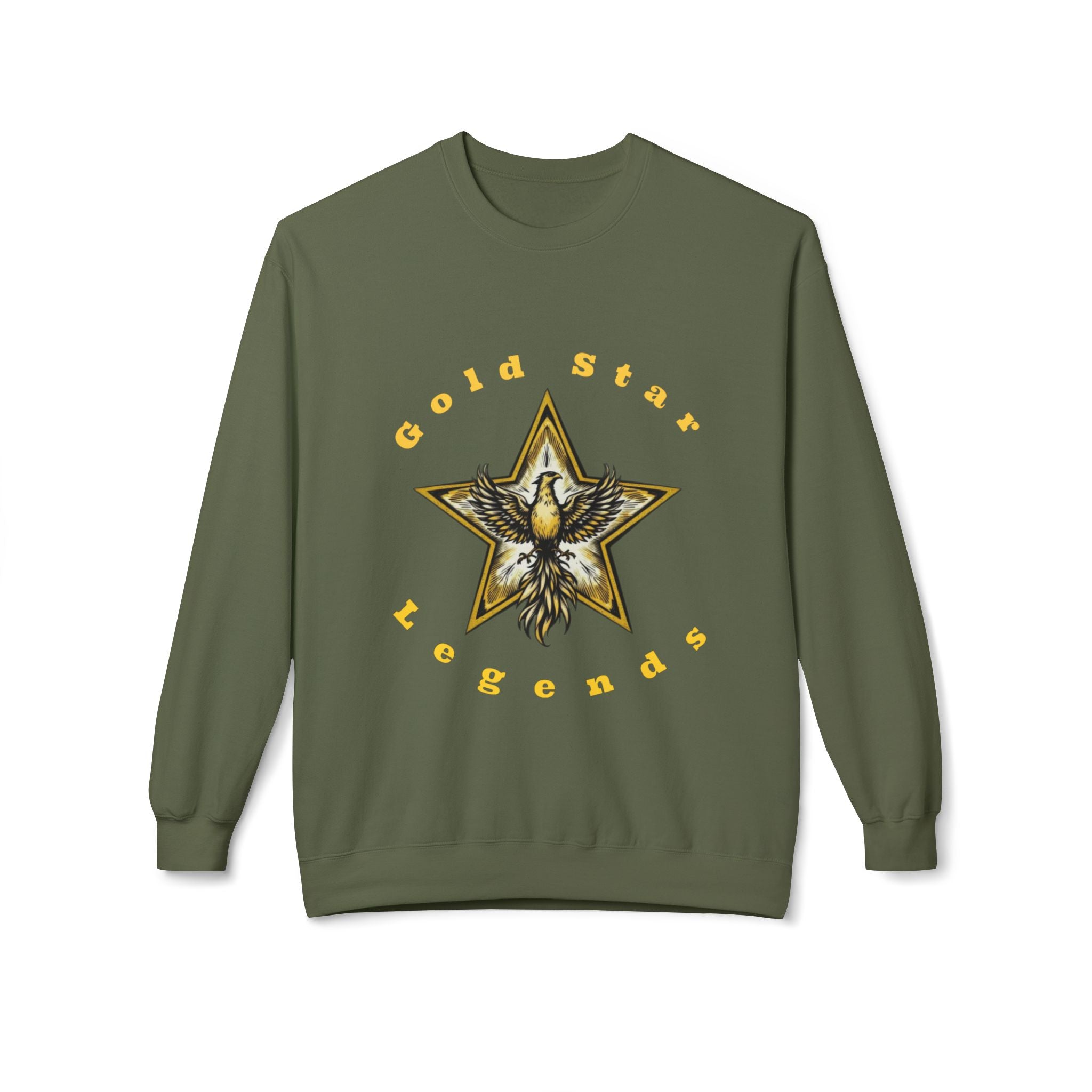 Gold Star Legends Men's Midweight Soft style Fleece Crewneck Sweatshirt